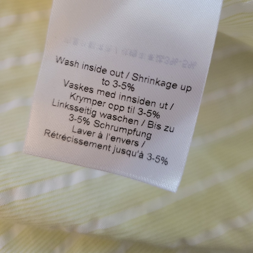 Ganni Seersucker Striped Wrap Blouse Short Sleeve Cotton Yellow & White 40 8/10 - Picture 16 of 16